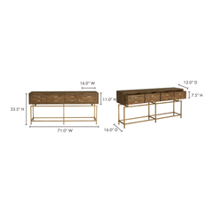 Annecy Natural Console Table - Ornate Home