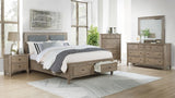 Anneke Wire-Brushed Warm Gray Cal.King Bed - Ornate Home