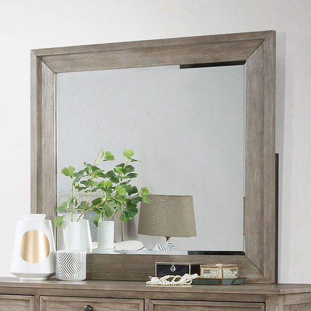 Anneke Wire-Brushed Warm Gray Mirror - Ornate Home