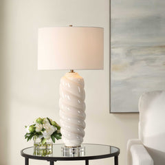 Anneli White Swirl Table Lamp - Ornate Home
