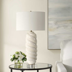 Anneli White Swirl Table Lamp - Ornate Home