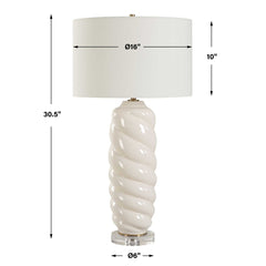 Anneli White Swirl Table Lamp - Ornate Home