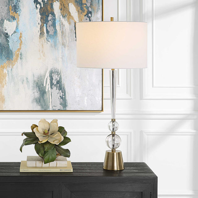 Annily Brass Crystal Table Lamp - Ornate Home