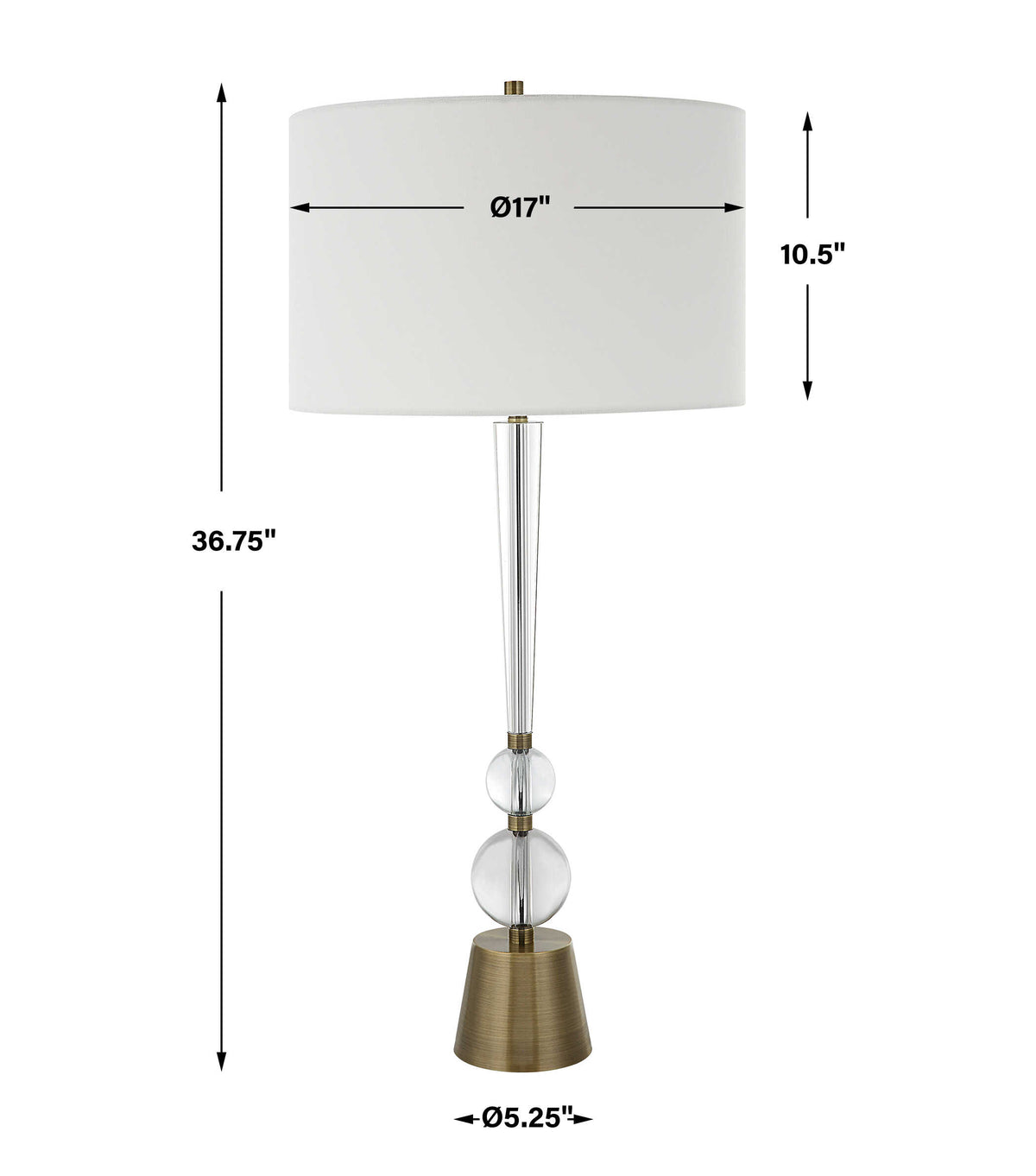 Annily Brass Crystal Table Lamp - Ornate Home