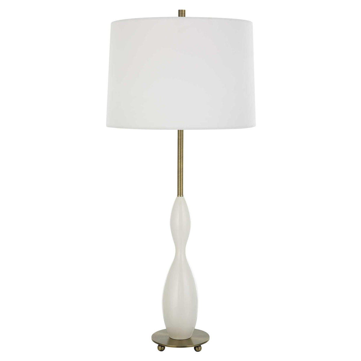 Annora Glossy White Table Lamp - Ornate Home