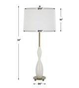 Annora Glossy White Table Lamp - Ornate Home