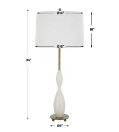 Annora Glossy White Table Lamp - Ornate Home