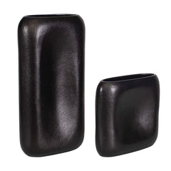 Anodic Dark Brown Vases (Set of 2) - Ornate Home