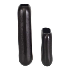 Anodic Dark Brown Vases (Set of 2) - Ornate Home