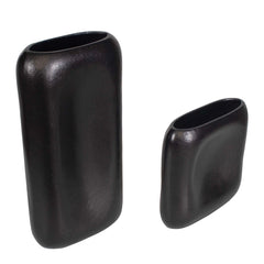 Anodic Dark Brown Vases (Set of 2) - Ornate Home
