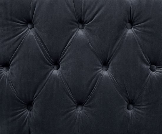Ansario Black Velvet Stationary Sofa - Ornate Home