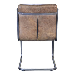 Anse Brown Leatherl Dining Chair (Set of 2) - Ornate Home