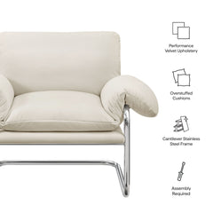 Ansel Alabaster Performance Velvet Accent Chair - Ornate Home