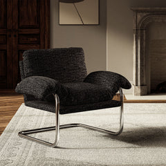 Ansel Charcoal Boucle Fabric Accent Chair - Ornate Home