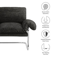 Ansel Charcoal Boucle Fabric Accent Chair - Ornate Home