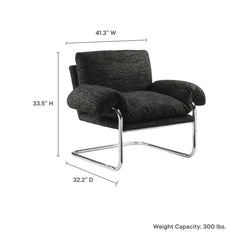 Ansel Charcoal Boucle Fabric Accent Chair - Ornate Home