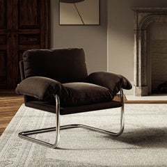 Ansel Chocolate Brown Performance Velvet Accent Chair - Ornate Home