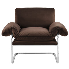 Ansel Chocolate Brown Performance Velvet Accent Chair - Ornate Home