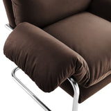 Ansel Chocolate Brown Performance Velvet Accent Chair - Ornate Home