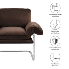 Ansel Chocolate Brown Performance Velvet Accent Chair - Ornate Home