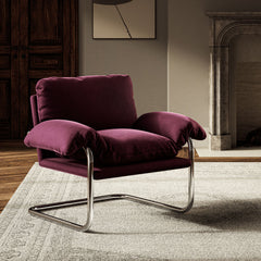 Ansel Mulberry Performance Velvet Accent Chair - Ornate Home