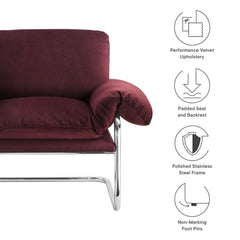 Ansel Mulberry Performance Velvet Accent Chair - Ornate Home