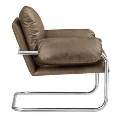 Ansel Mushroom Vegan Leather Accent Chair - Ornate Home
