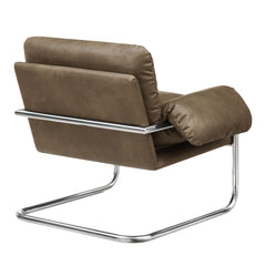 Ansel Mushroom Vegan Leather Accent Chair - Ornate Home