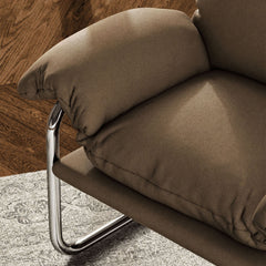 Ansel Mushroom Vegan Leather Accent Chair - Ornate Home