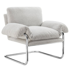 Ansel Newsprint Boucle Fabric Accent Chair - Ornate Home