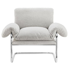 Ansel Newsprint Boucle Fabric Accent Chair - Ornate Home