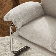 Ansel Newsprint Boucle Fabric Accent Chair - Ornate Home