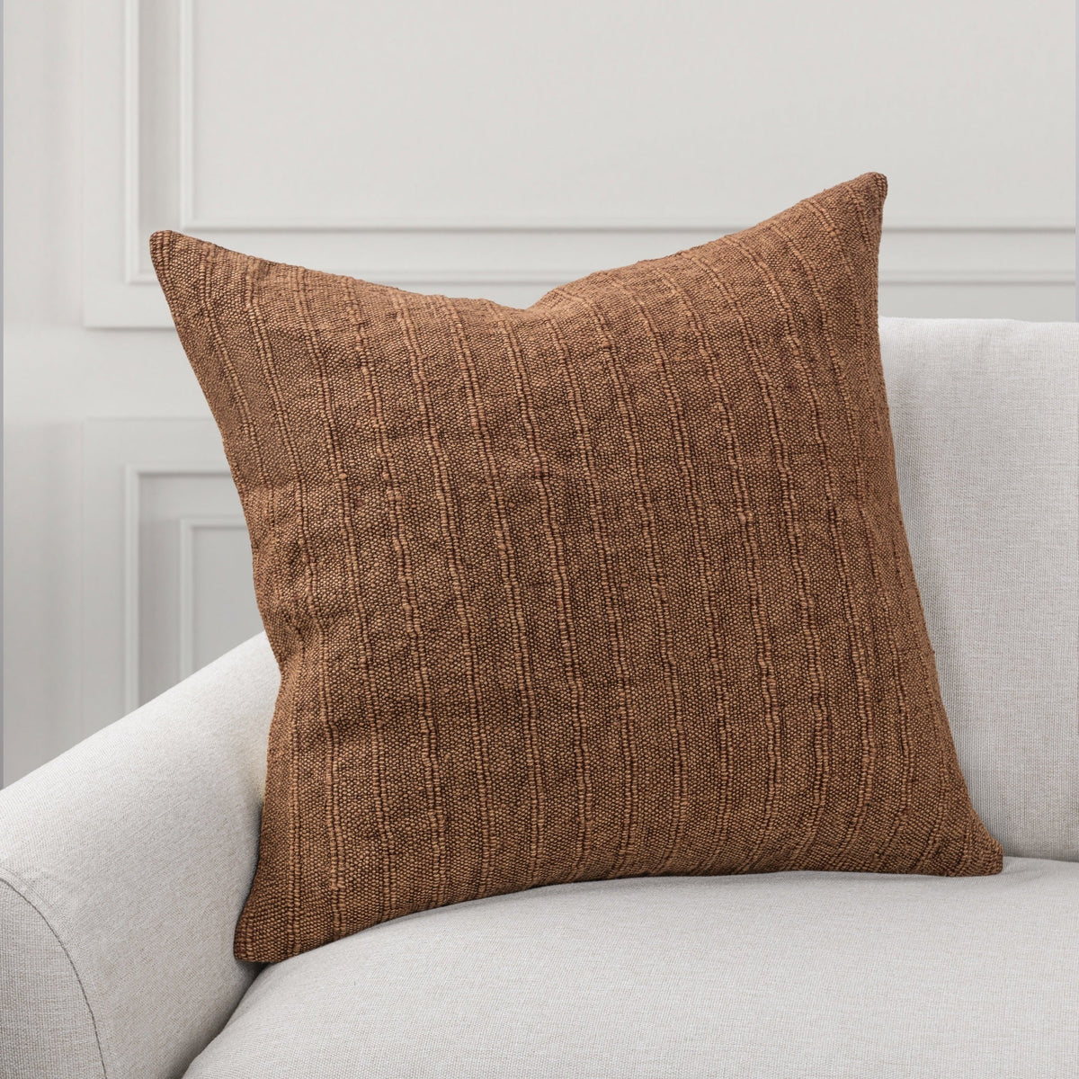 Ansel Pecan Brown 22"x22" Throw Pillow (Set of 2)