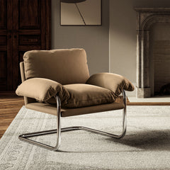 Ansel Taupe Performance Velvet Accent Chair - Ornate Home