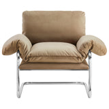 Ansel Taupe Performance Velvet Accent Chair - Ornate Home