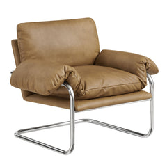 Ansel Toast Vegan Leather Accent Chair - Ornate Home