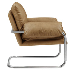 Ansel Toast Vegan Leather Accent Chair - Ornate Home