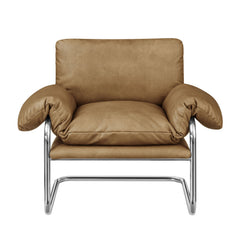 Ansel Toast Vegan Leather Accent Chair - Ornate Home