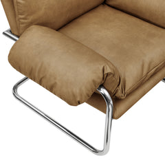 Ansel Toast Vegan Leather Accent Chair - Ornate Home