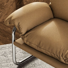 Ansel Toast Vegan Leather Accent Chair - Ornate Home