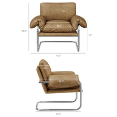 Ansel Toast Vegan Leather Accent Chair - Ornate Home