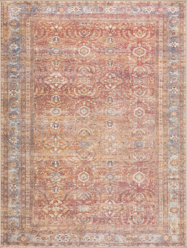 Anshu Peach Washable Area Rug - Clearance - Ornate Home