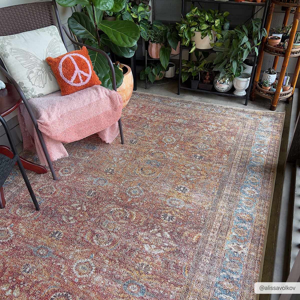 Anshu Peach Washable Area Rug - Clearance - Ornate Home