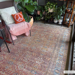 Anshu Peach Washable Area Rug - Clearance - Ornate Home