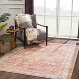 Anshu Peach Washable Area Rug - Clearance - Ornate Home