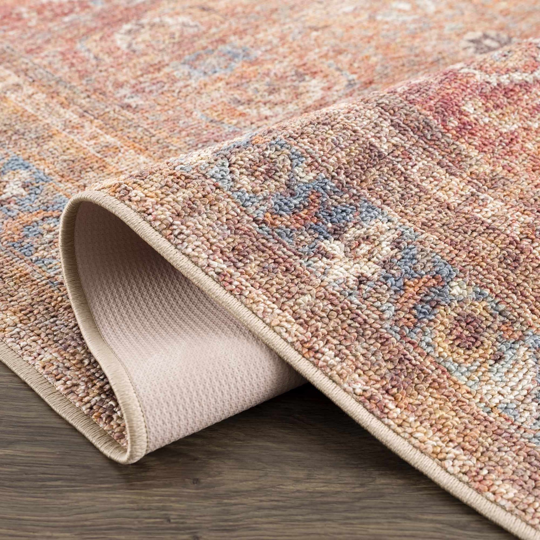Anshu Peach Washable Area Rug - Clearance - Ornate Home