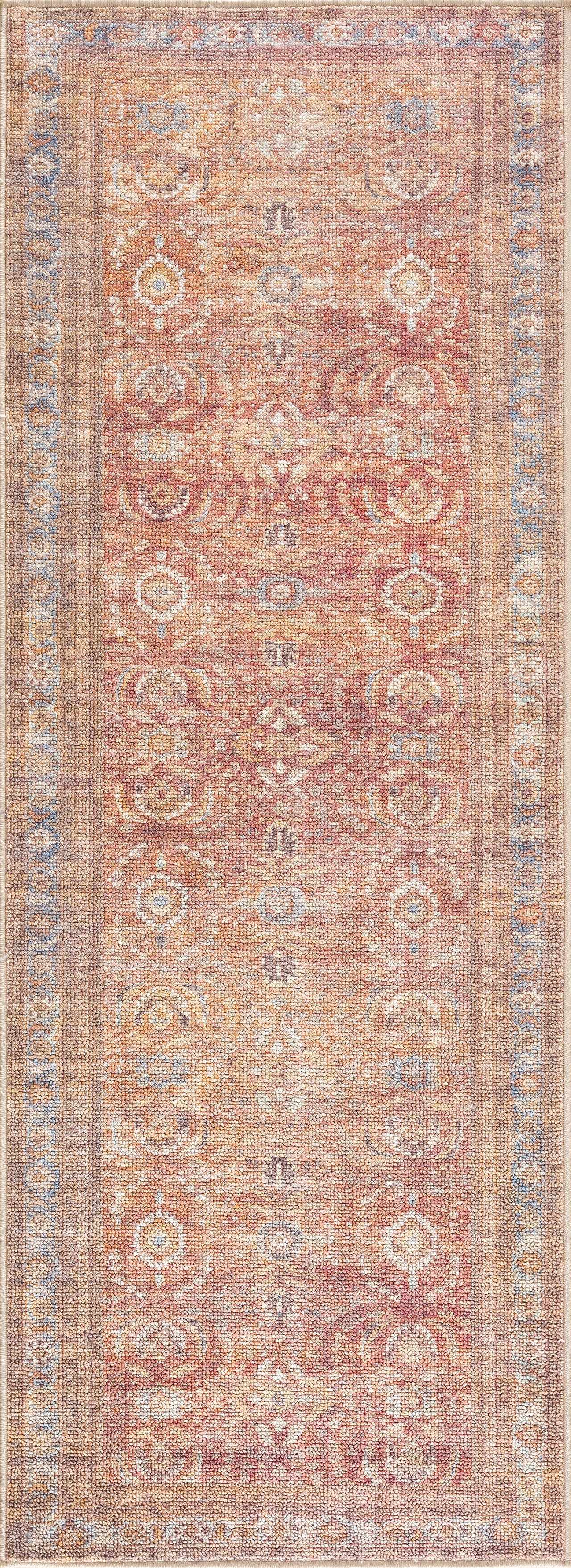 Anshu Peach Washable Area Rug - Clearance - Ornate Home
