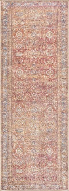 Anshu Peach Washable Area Rug - Clearance - Ornate Home