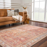 Anshu Peach Washable Area Rug - Clearance - Ornate Home