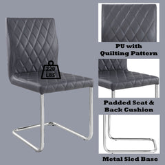 Ansonia Gray & Chrome Side Chair (Set of 2) - Ornate Home